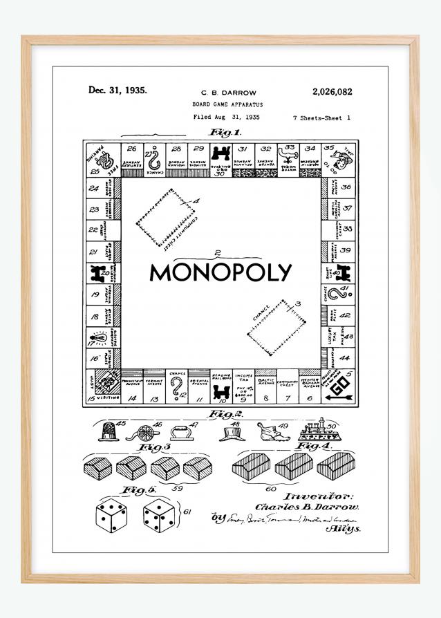 Bildverkstad Patentzeichnung - Monopoly I Poster