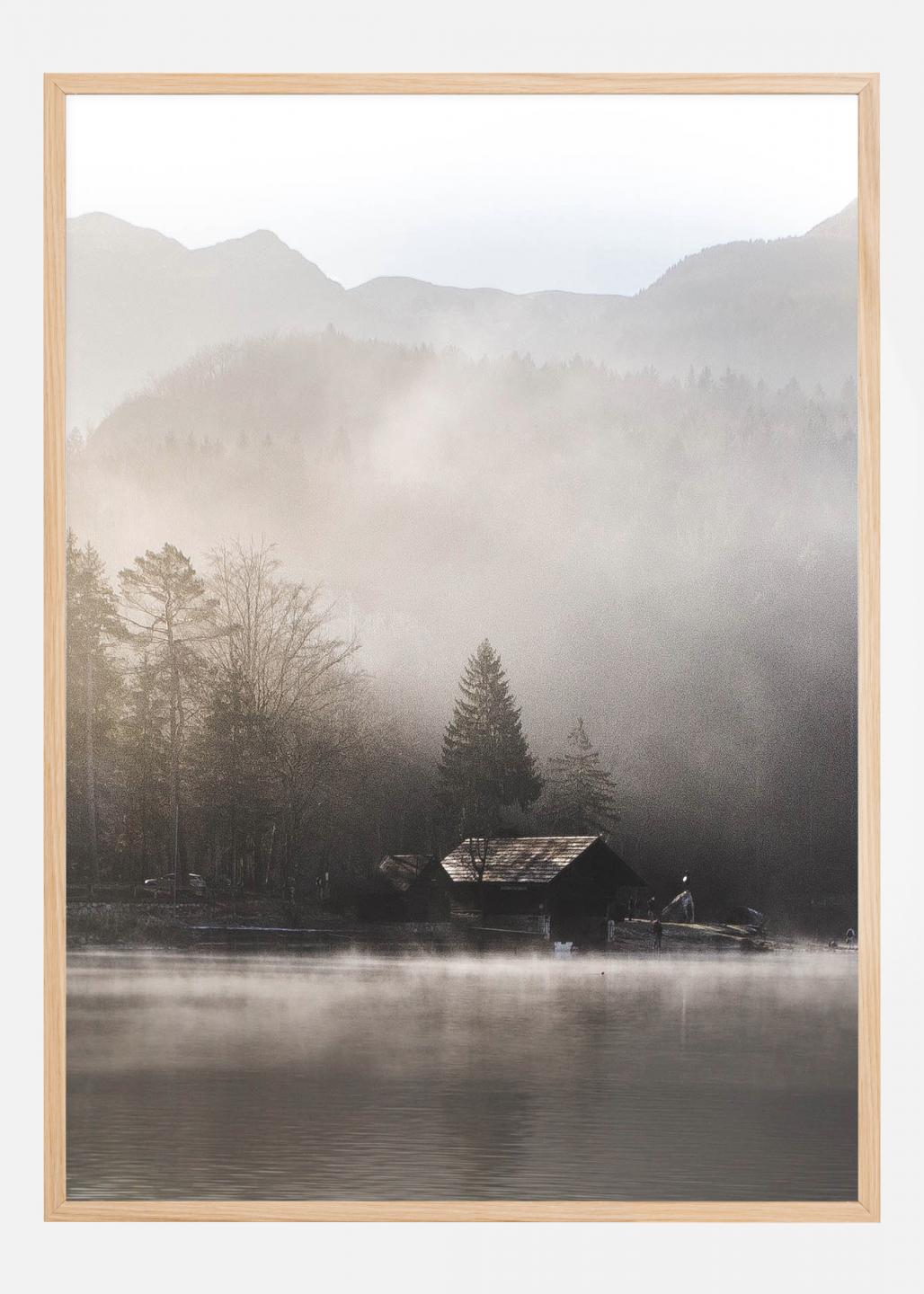 Hier Foggy Forest Black & White I - 50x70 cm Poster kaufen 