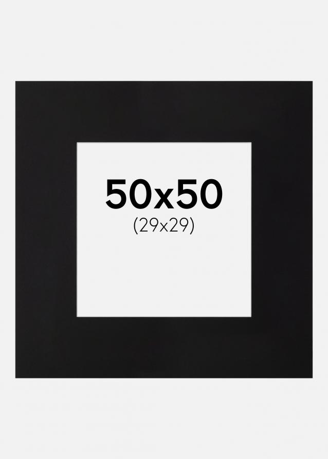 Galleri 1 Passepartout XXL Schwarz (Weiß Kern) 50x50 cm (29x29)