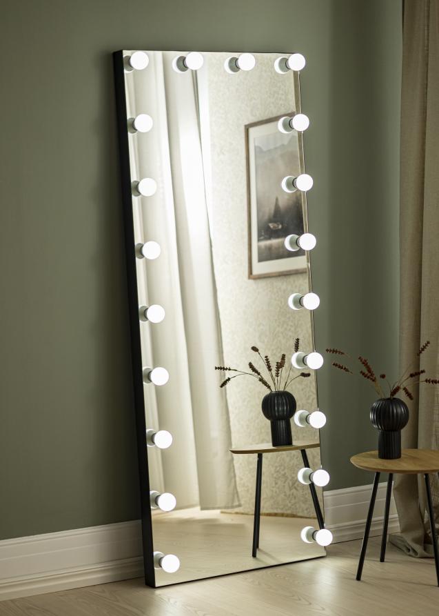 LED Make-Up Schminkspiegel (22x16 cm) - mit Touch-Sensor & 22 LED-Perlen -  Glem Mirror Series - schwarz