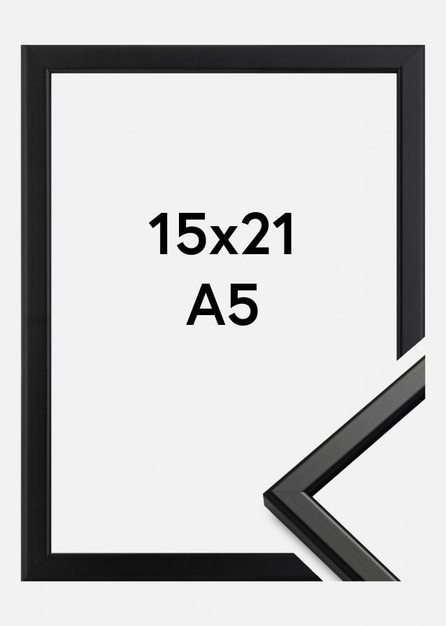 HHC Distribution Rahmen Slim Matt Antireflexglas Schwarz 15x21 cm (A5)