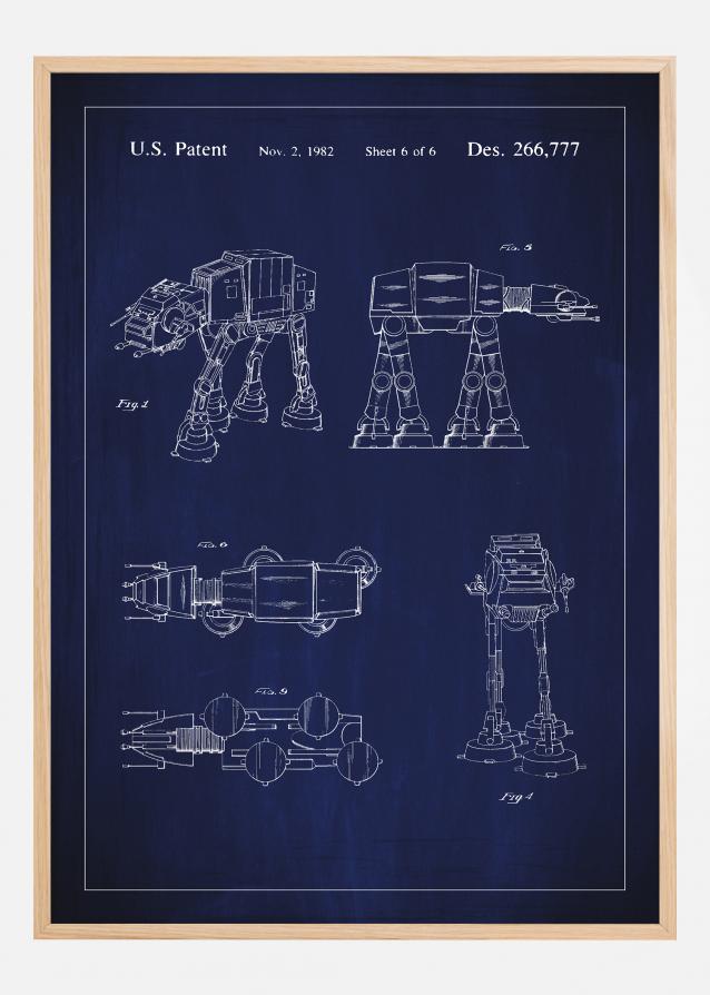 Bildverkstad Patentzeichnung - Star Wars - Walker - Blau Poster