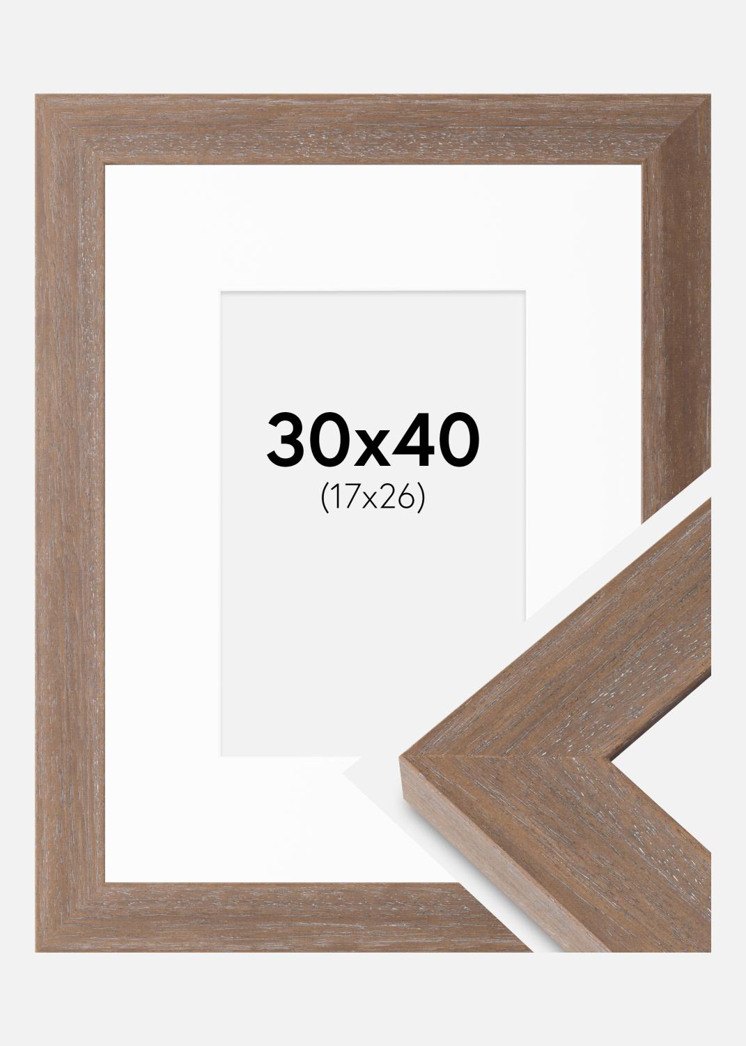 Product Image for Rahmen Juno Grau 30x40 cm - Passepartout Weiß 18x27 cm