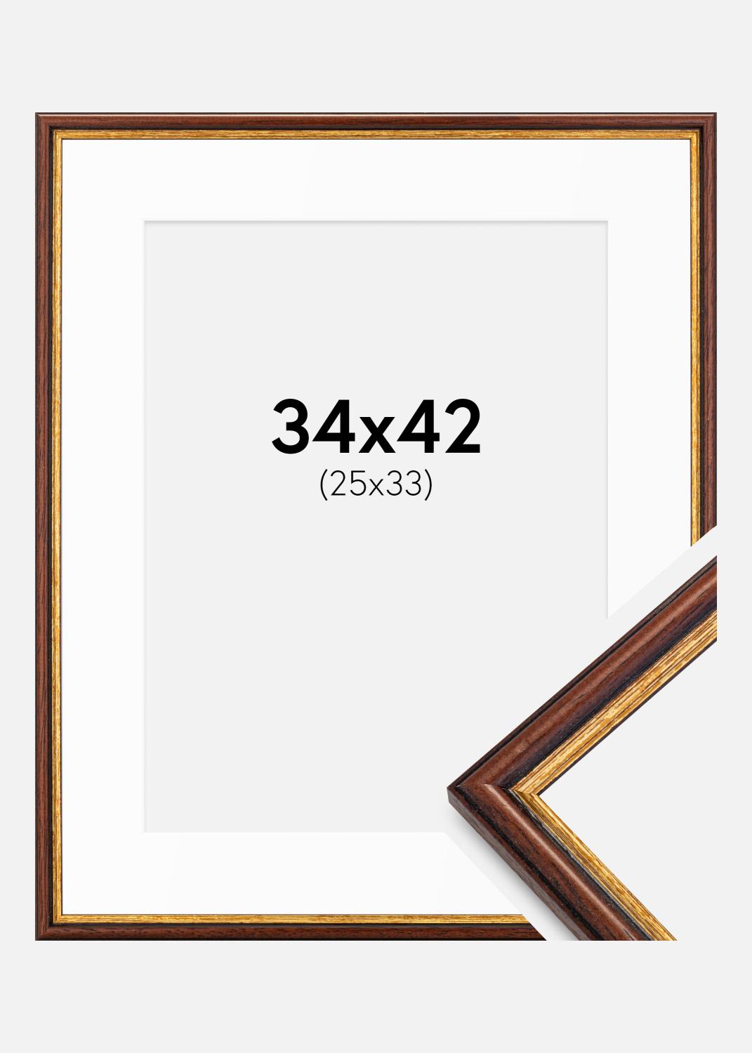 Product Image for Rahmen Horndal Braun 34x42 cm - Passepartout Weiß 26x34 cm