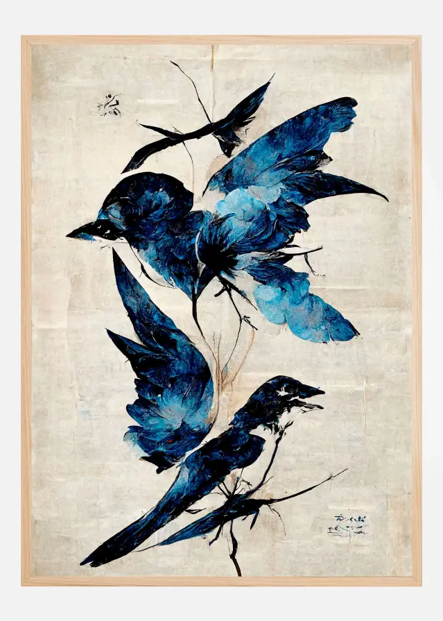 Bildverkstad Blue Birds Poster