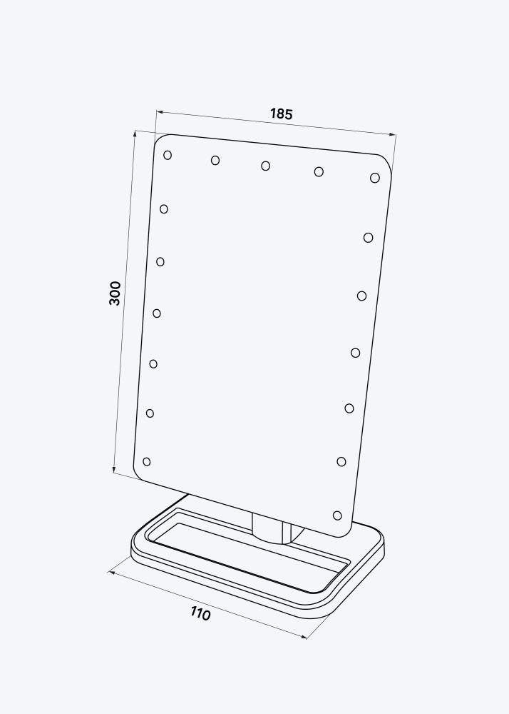 KAILA KAILA Kosmetikspiegel LED mit Bluetooth-Lautsprecher Roségold 18x30 cm