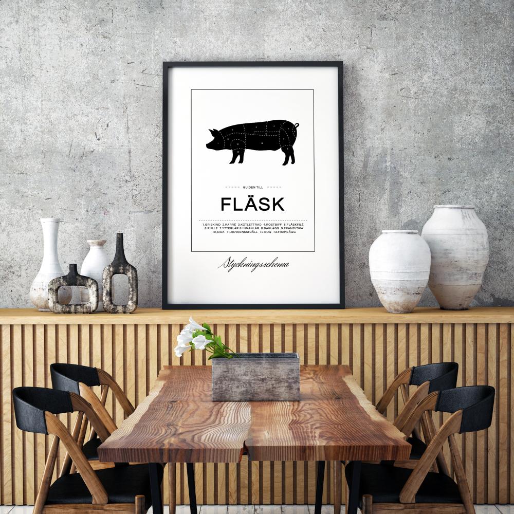 Bildverkstad Zuschnitte Fleisch Poster