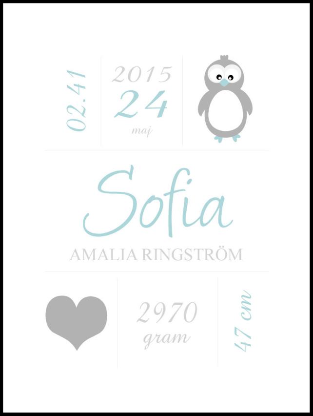 Personlig poster Penguin Birth Poster Green