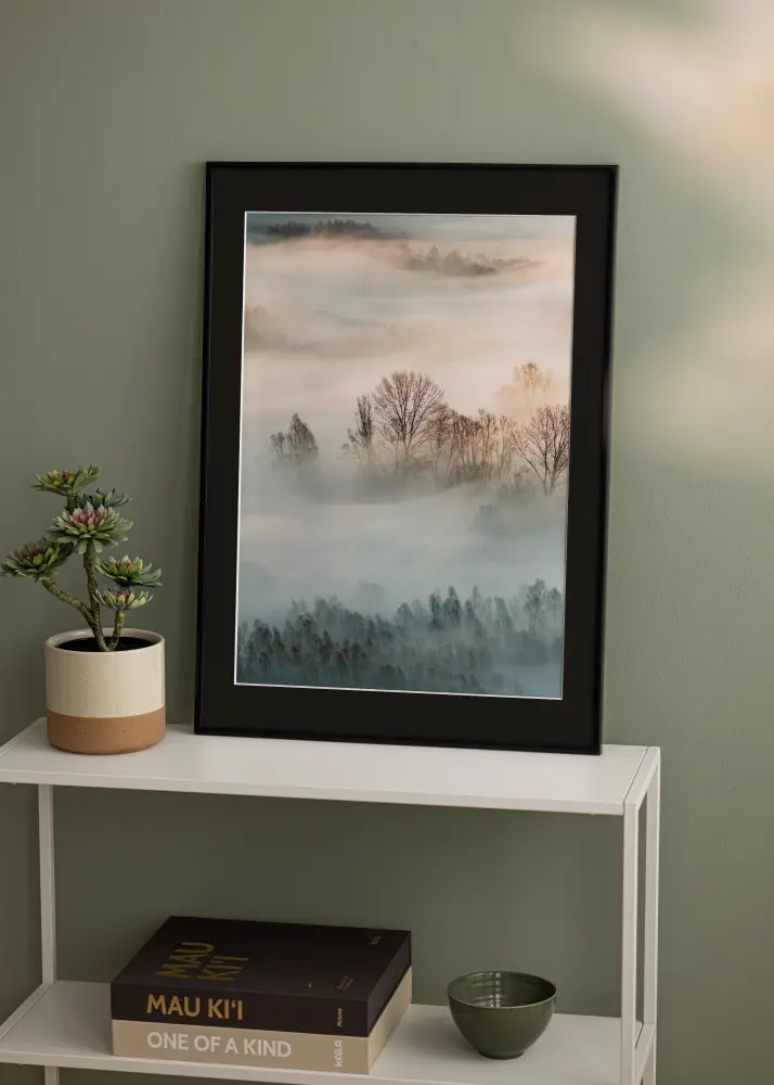 Ram med passepartou Rahmen New Lifestyle Matt Schwarz 30x40 cm - Passepartout Schwarz 18x27 cm