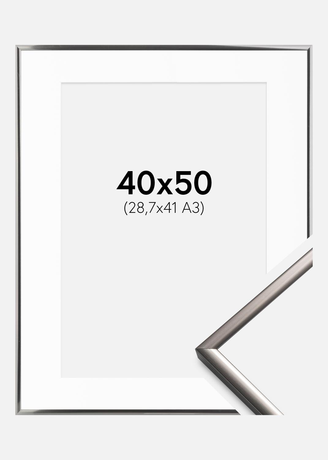 Product Image for Rahmen New Lifestyle Stahl 40x50 cm - Passepartout Weiß 29,7x42 cm (A3)