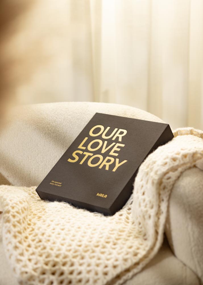 KAILA KAILA OUR LOVE STORY Black - Coffee Table Photo Album (60 Schwarze Seiten)