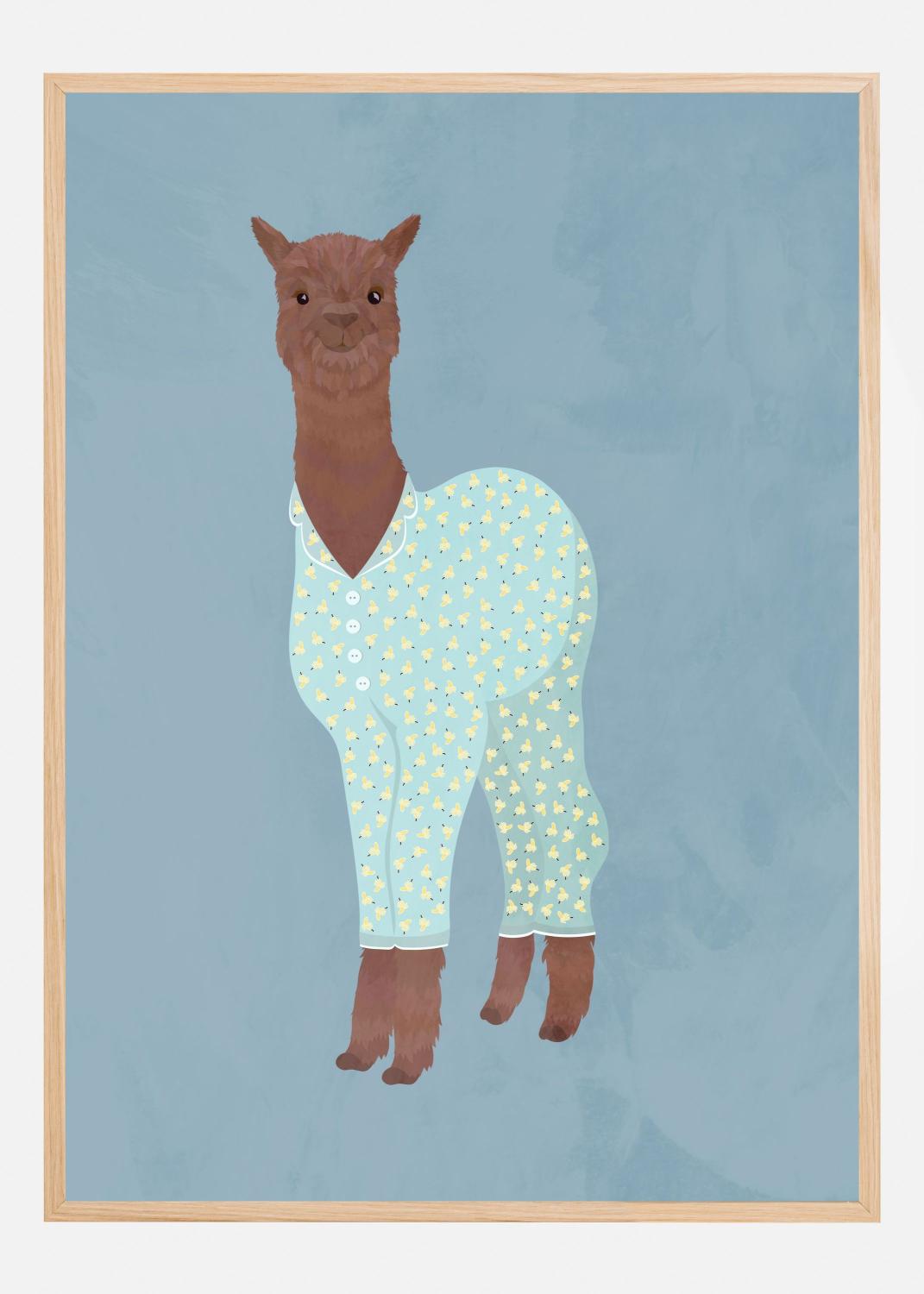 Product Image for Llama In Pjs Banana blue Poster (100x140 cm)