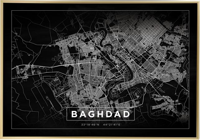 Bildverkstad Map - Baghdad - Black