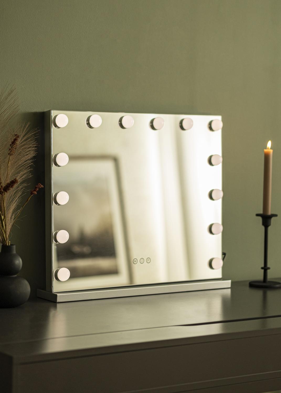 Product Image for KAILA Kosmetikspiegel Base LED 14 Silber 56x46 cm