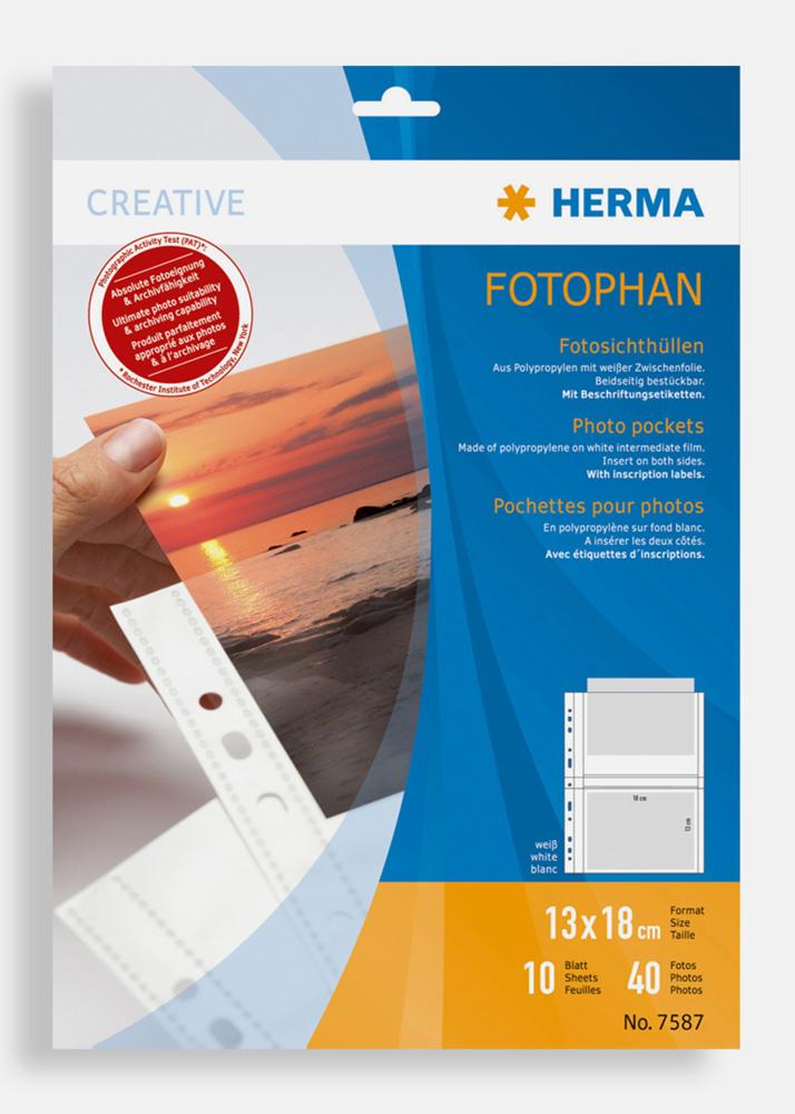  Herma Fototaschen 13x18 cm horizontal - 10er-Pack Weiß