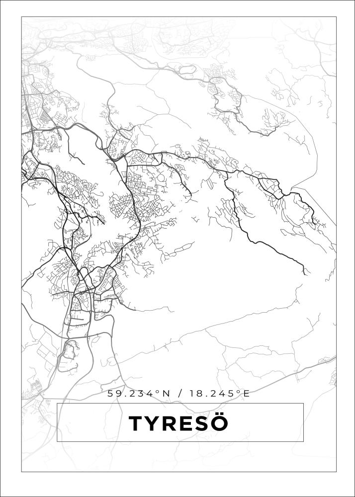 Bildverkstad Map - Tyresö - White Poster