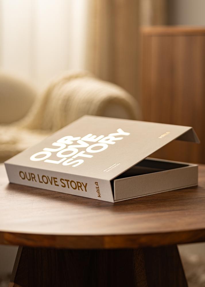 KAILA KAILA OUR LOVE STORY Creme - Coffee Table Photo Album (60 Schwarze Seiten)