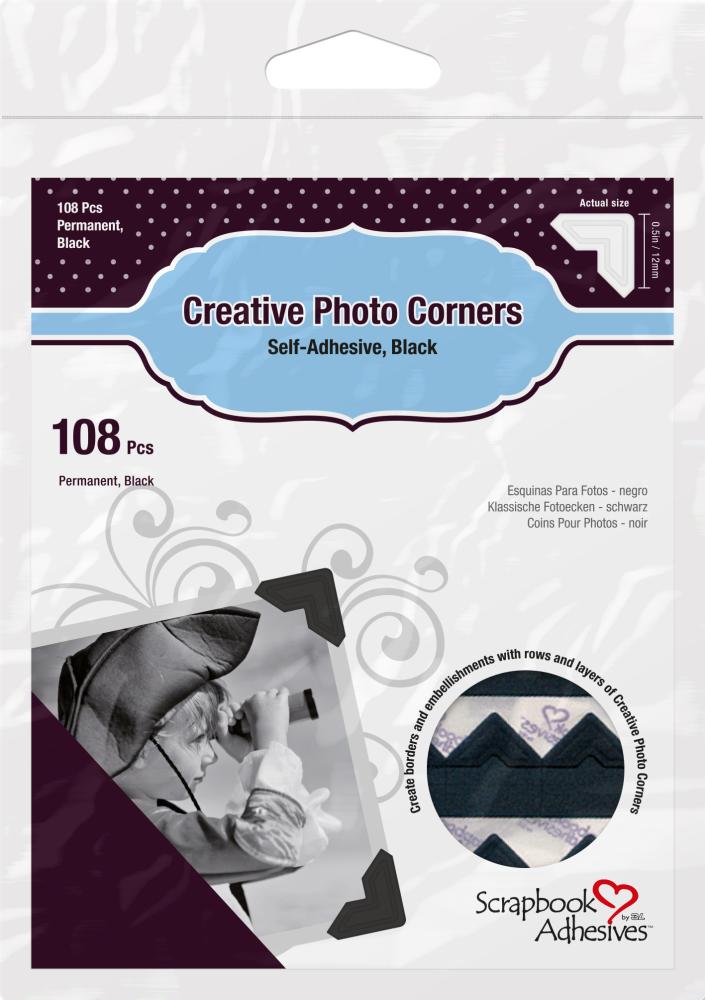 Focus 3L Creative Photo Corners Schwarz - 108 St.