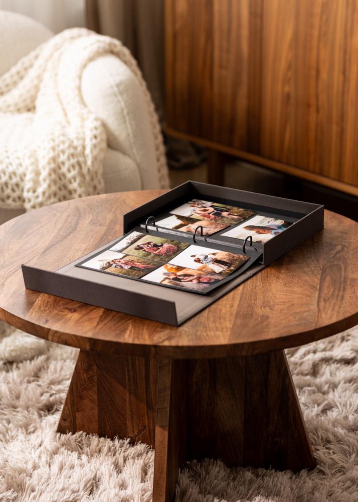 BGA KAILA FAMILY Black - Coffee Table Photo Album (60 Schwarze Seiten)