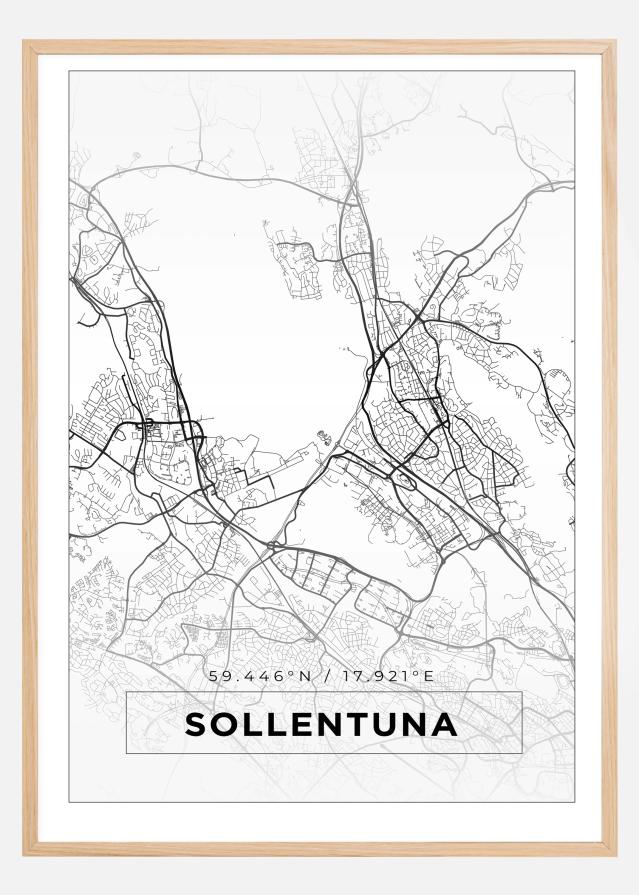 Bildverkstad Map - Sollentuna - White Poster