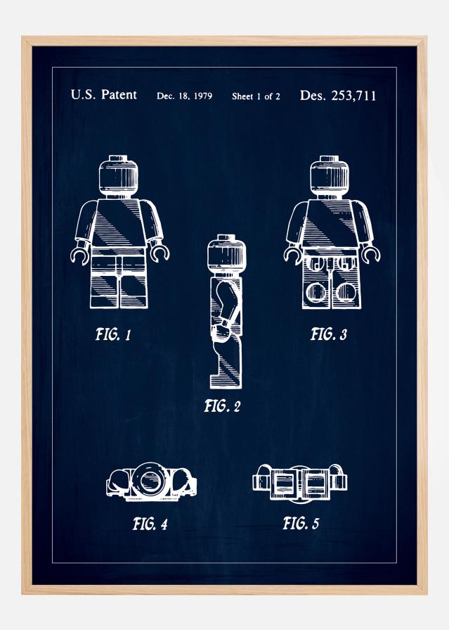 Bildverkstad Patentzeichnung - Lego I - Blau Poster