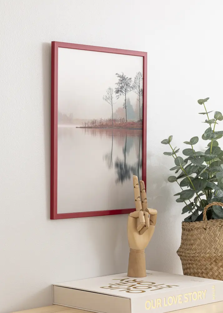 Ram med passepartou Rahmen Edsbyn Rot 50x60 cm - Passepartout Schwarz 14x18 inches