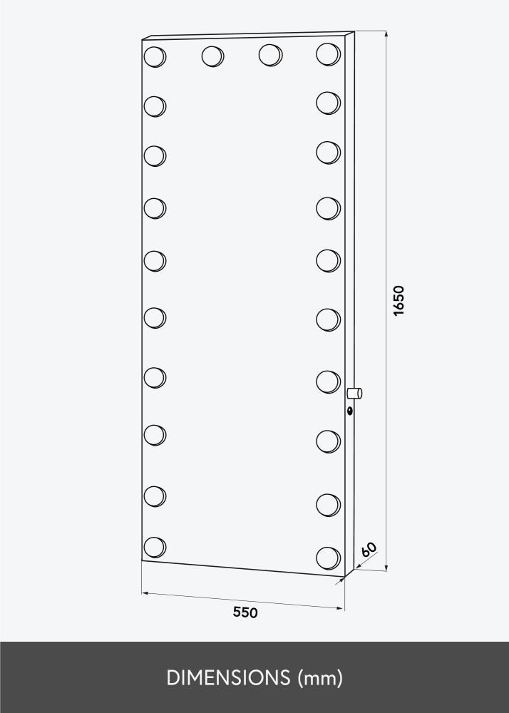 KAILA KAILA Spiegel Tall LED Schwarz 55x165 cm