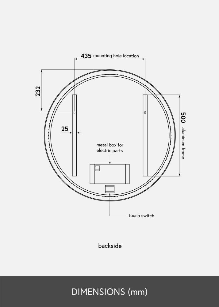 KAILA KAILA Spiegel Circle LED Schwarz 80 cm Ø