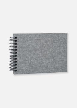 Focus Base Line Canvas Wire-O Grau 23x17 cm (40 schwarze Seiten / 20 Blatt)