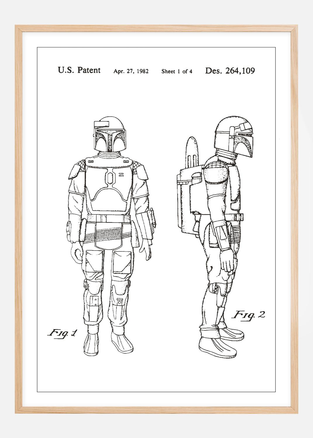 Product Image for Patentzeichnung - Star Wars - Boba Fett - Weiß Poster (40x50 cm)