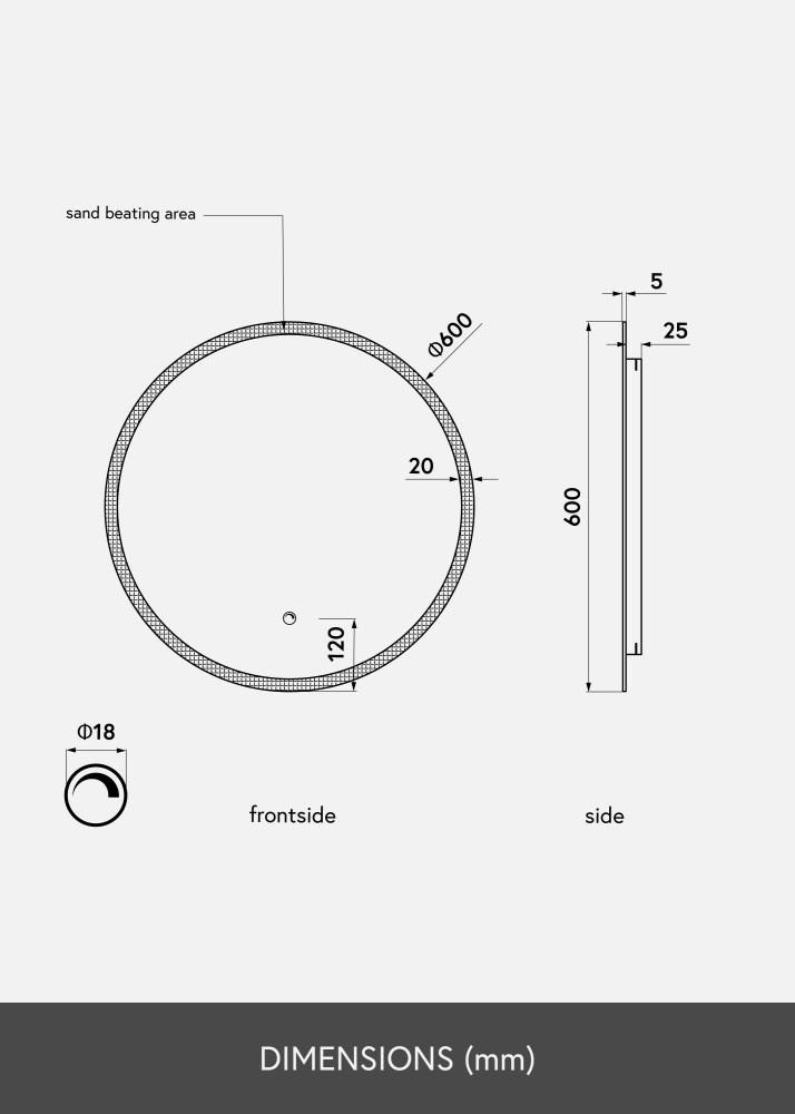 KAILA KAILA Spiegel Frost LED 60 cm Ø