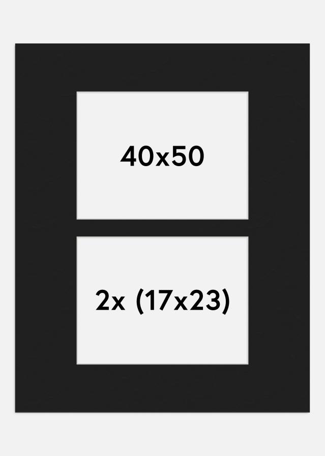 Galleri 1 Passepartout Schwarz 40x50 cm - Collage 2 Bilder (17x23 cm)