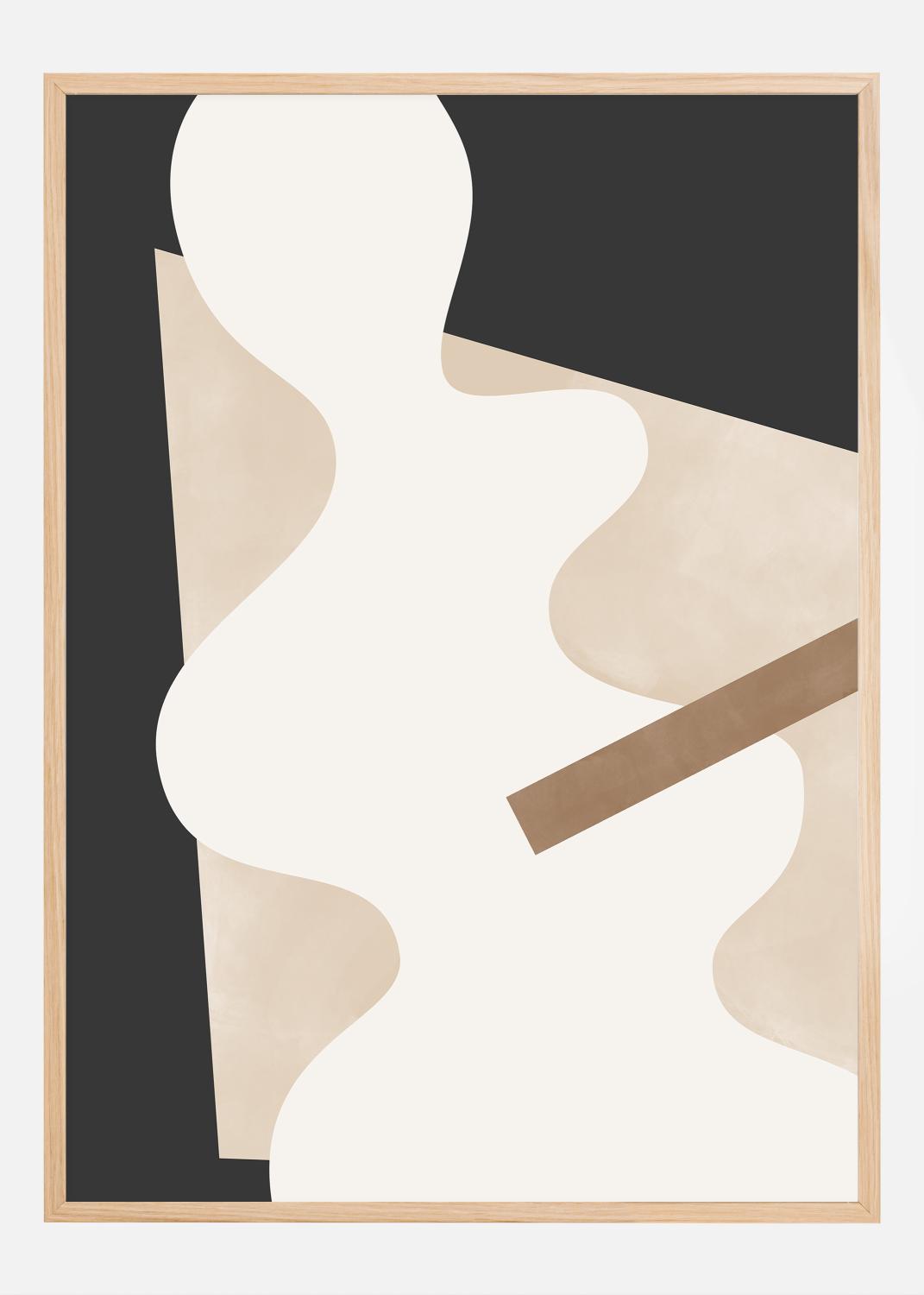 Product Image for Beige Graphic Curves Art Poster (21x29.7 cm (A4))