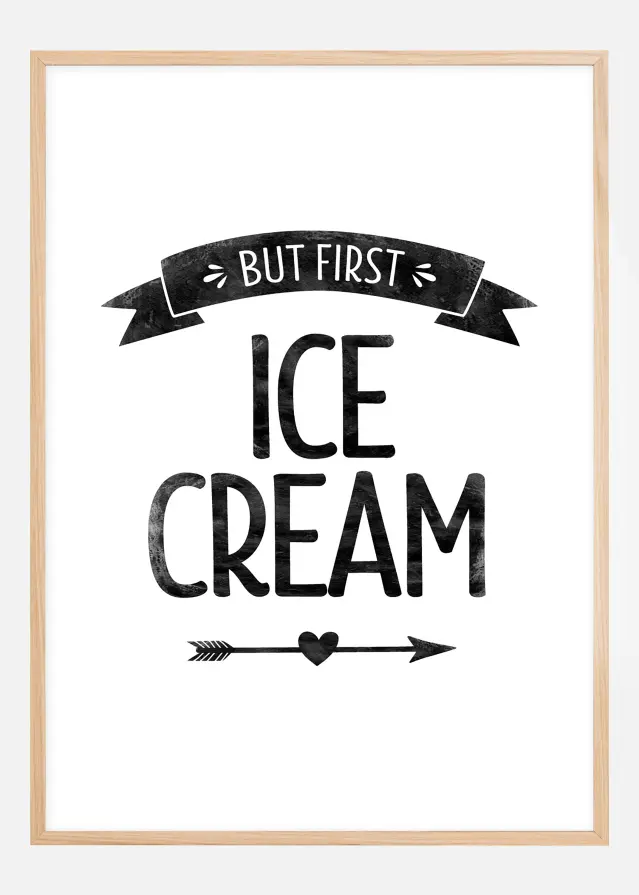 Bildverkstad But first ice cream Retro Poster