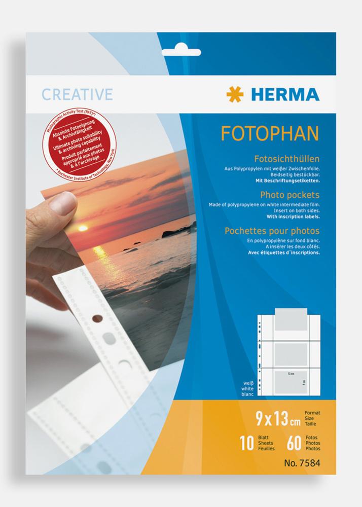  Herma Fototaschen 9x13 cm horizontal - 10er-Pack Weiß