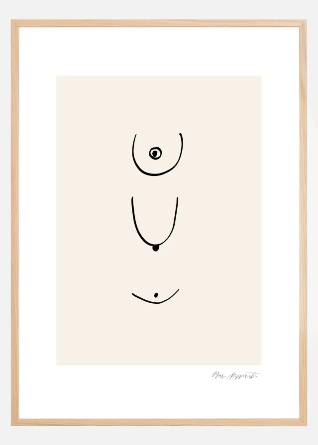 Bildverkstad Thin lines - Beige Poster