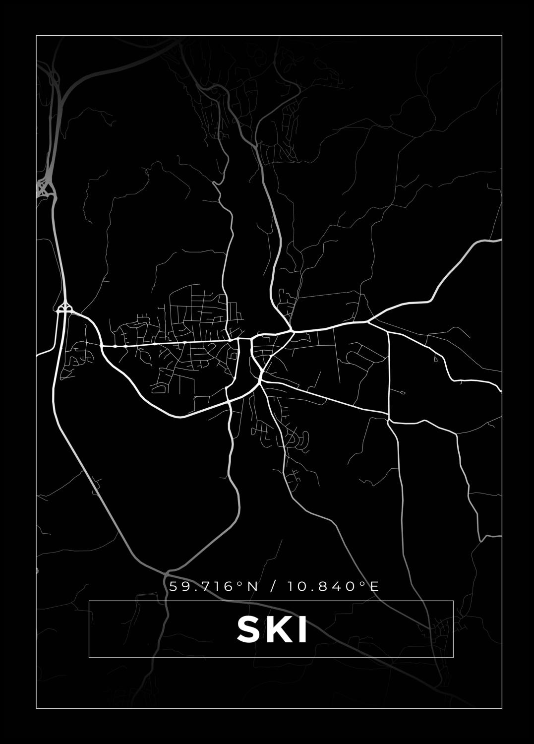 Product Image for Map - Ski - Black (21x29.7 cm (A4))