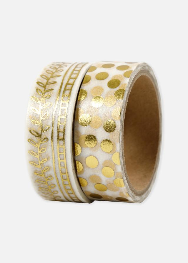 Creativ Company Washi Tape Gold Ranke und Punkte - 2 St.