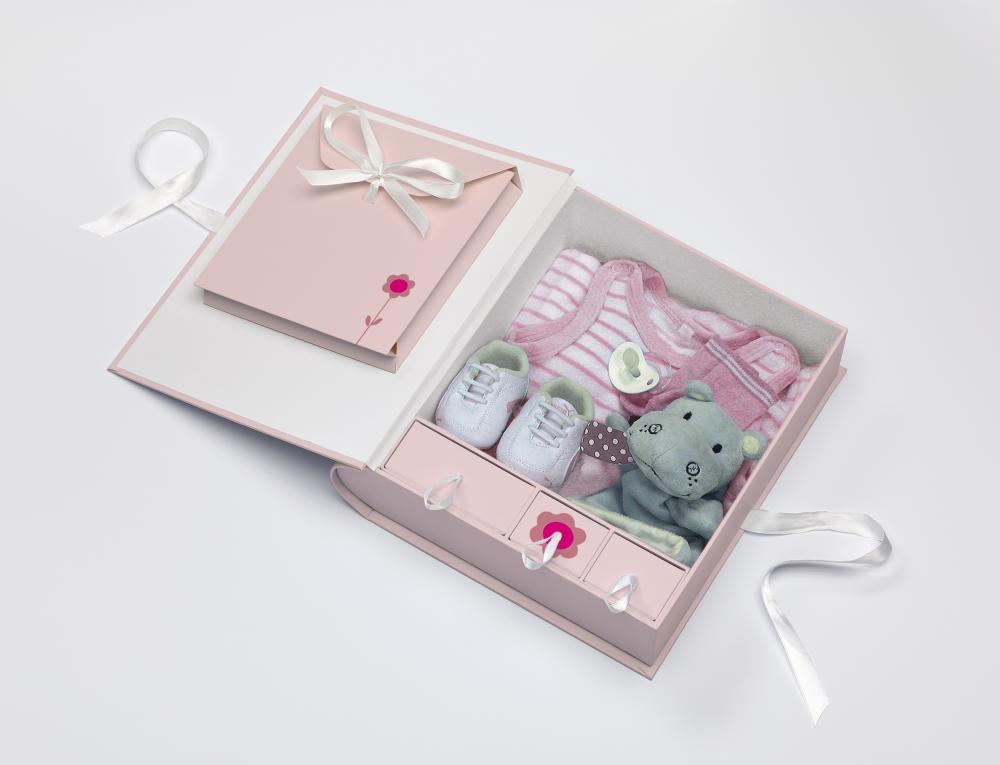 Walther Baby Animal Geschenkbox Rosa 27x24 cm