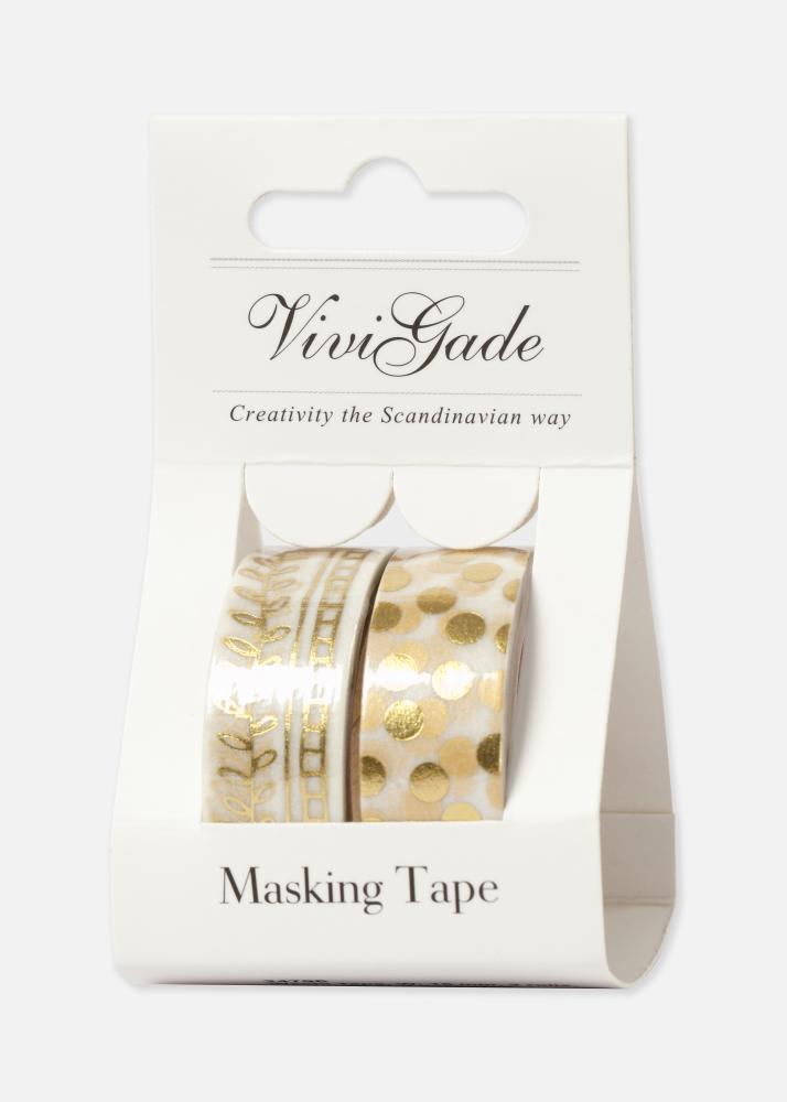 Creativ Company Washi Tape Gold Ranke und Punkte - 2 St.