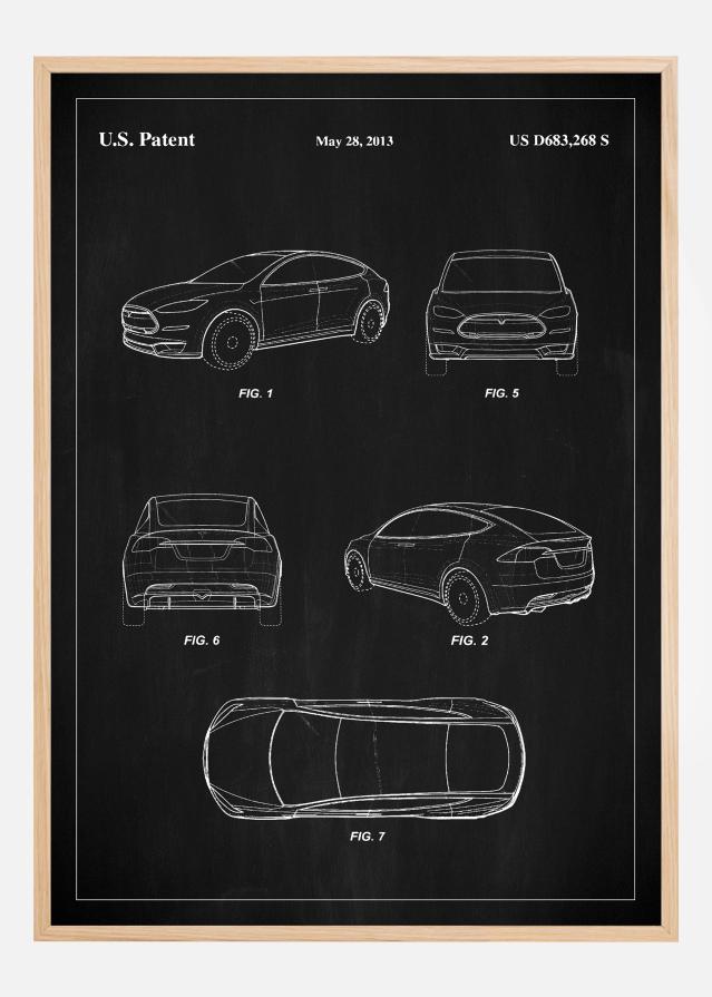 Bildverkstad Patent Print - Tesla - Black Poster