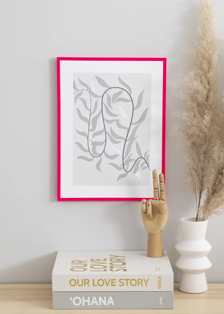 Ram med passepartou Rahmen New Lifestyle Hot Pink 30x40 cm - Passepartout Schwarz 8x12 inches