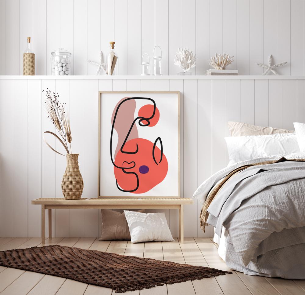 Bildverkstad Abstract Face - Red III Poster