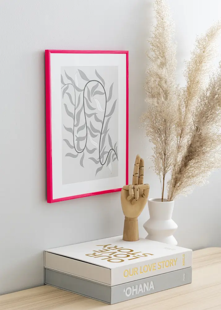Ram med passepartou Rahmen New Lifestyle Hot Pink 30x40 cm - Passepartout Schwarz 8x12 inches