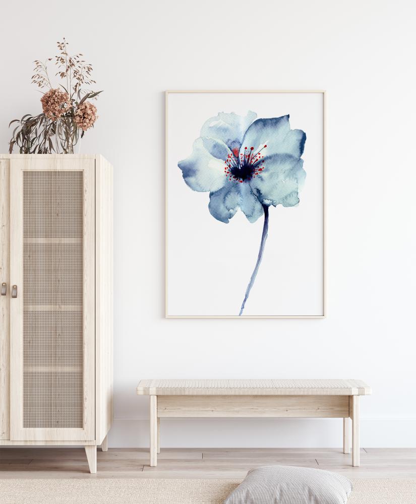 Bildverkstad Aquarelle Flower - Blue Poster