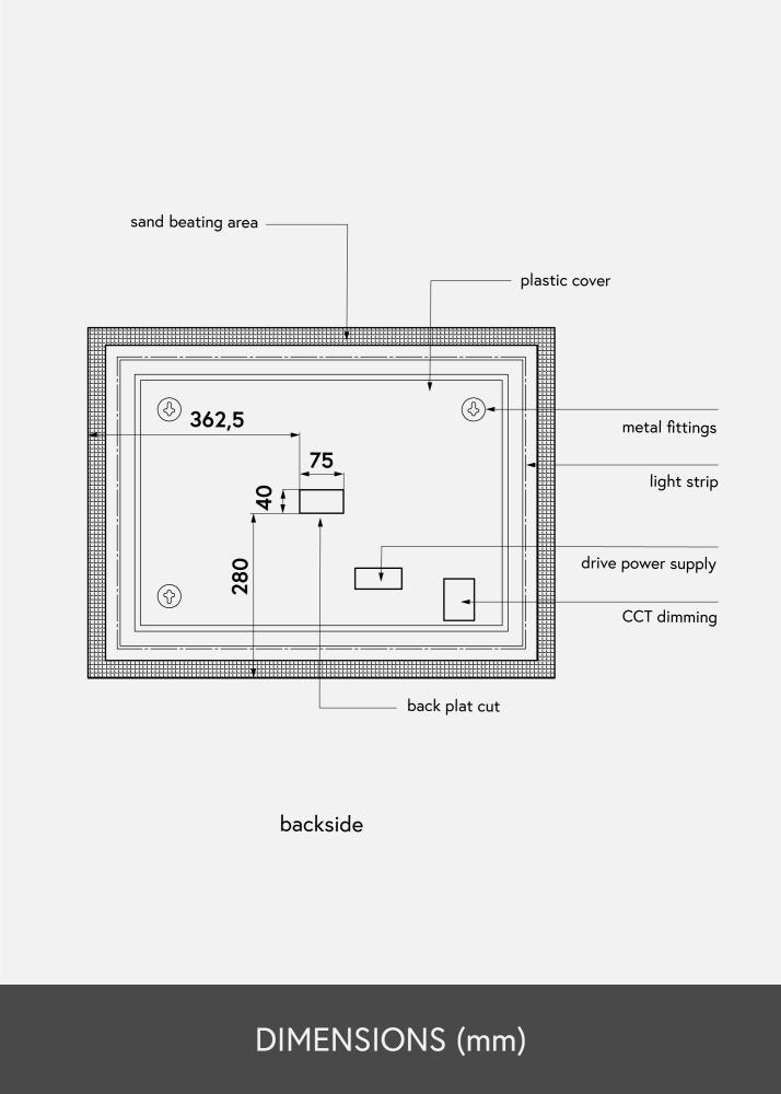 KAILA KAILA Spiegel Rectangle II LED 60x80 cm