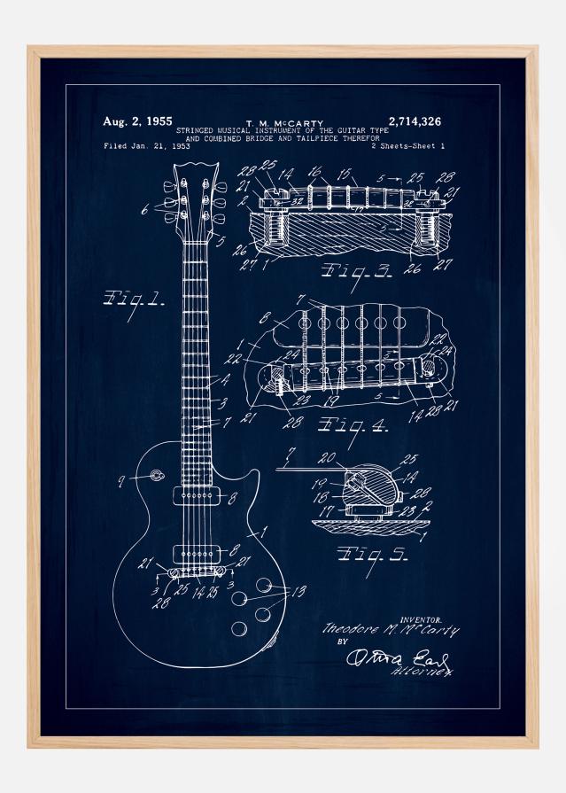 Bildverkstad Patentzeichnung - E-Gitarre I - Blau Poster