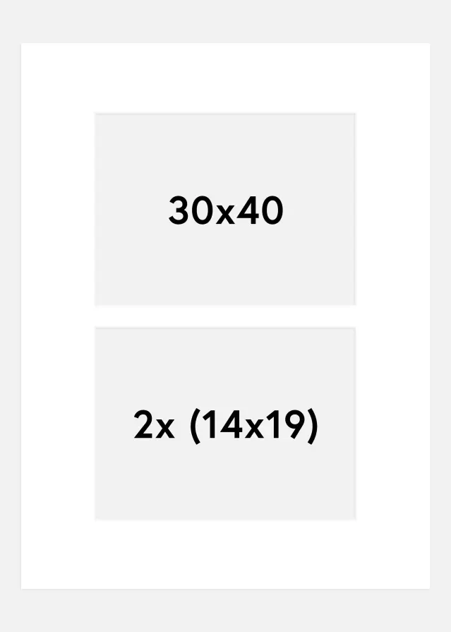Galleri 1 Passepartout Weiß 30x40 cm - Collage 2 Bilder (14x19 cm)