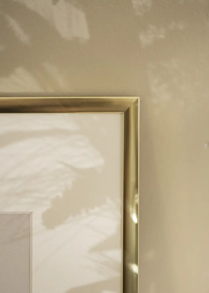 Ram med passepartou Rahmen Poster Frame Aluminum Gold 70x100 cm - Passepartout Weiß 62x93 cm