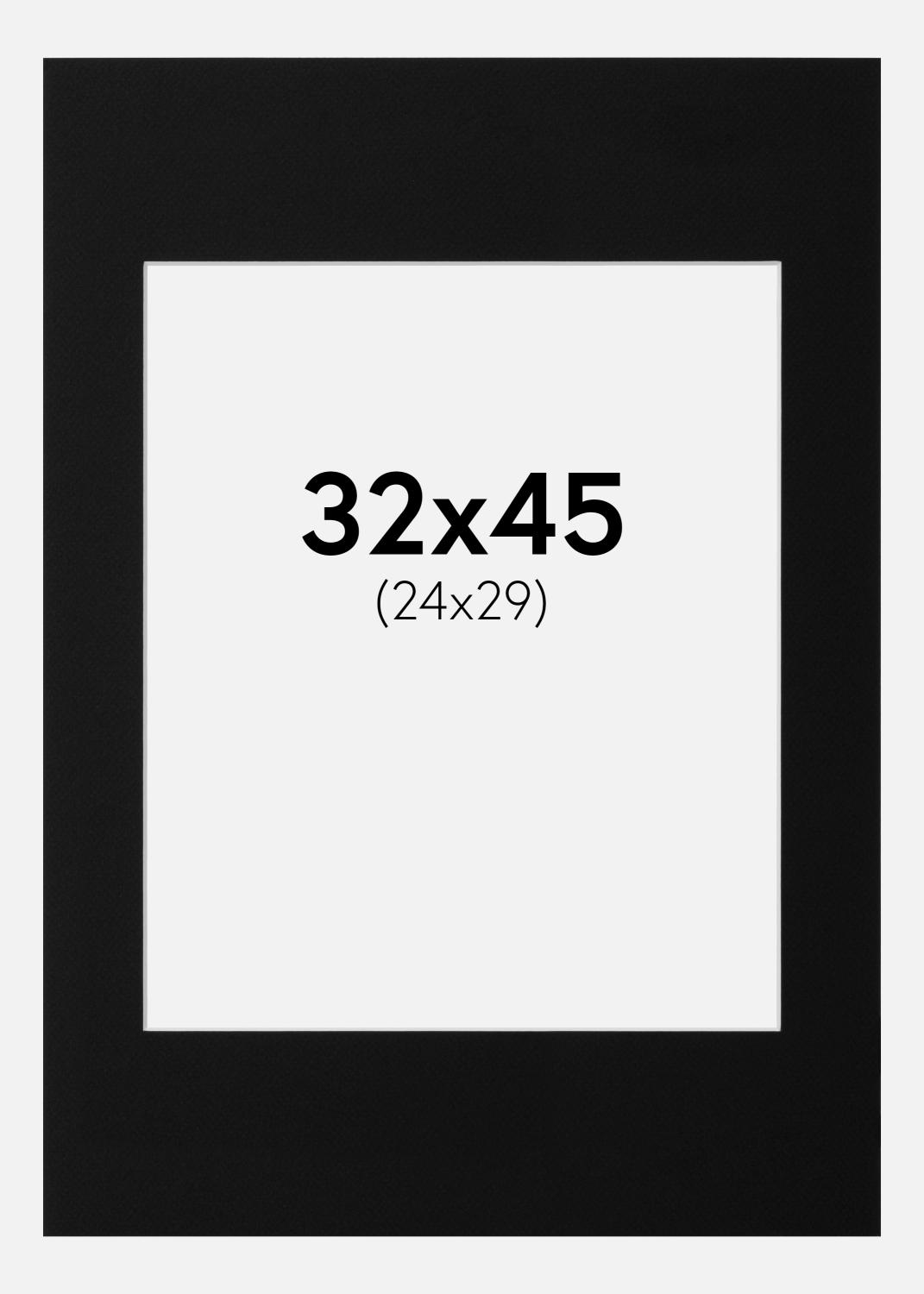 Product Image for Passepartout Schwarz Standard (weißer Kern) 32x45 cm (24x29)
